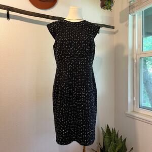 J. Crew x 365 Woven Speckled Knit Cap Sleeve Knee Length Dress Size 10